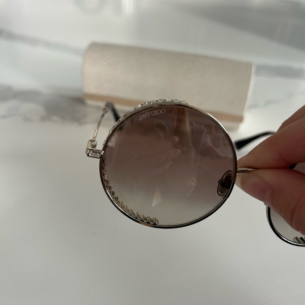 Jimmy Choo Silver and Brown Sunglasses - Picture 3 of 4